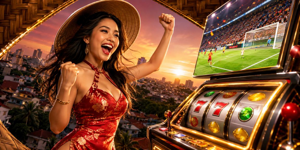 Người phụ nữ đội nón lá tại Buôn Ma Thuột thư giãn với trò chơi slot theo cách lành mạnh