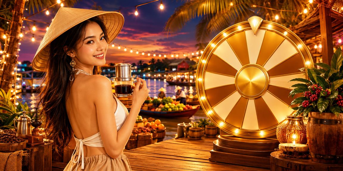 Người dùng tại vùng Mekong tham gia rút thăm may mắn trong không gian cà phê Việt Nam